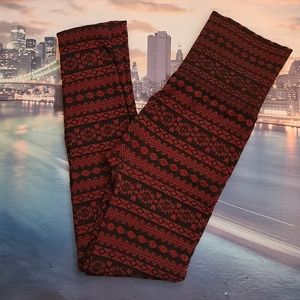 Burgundy and Black Leggings